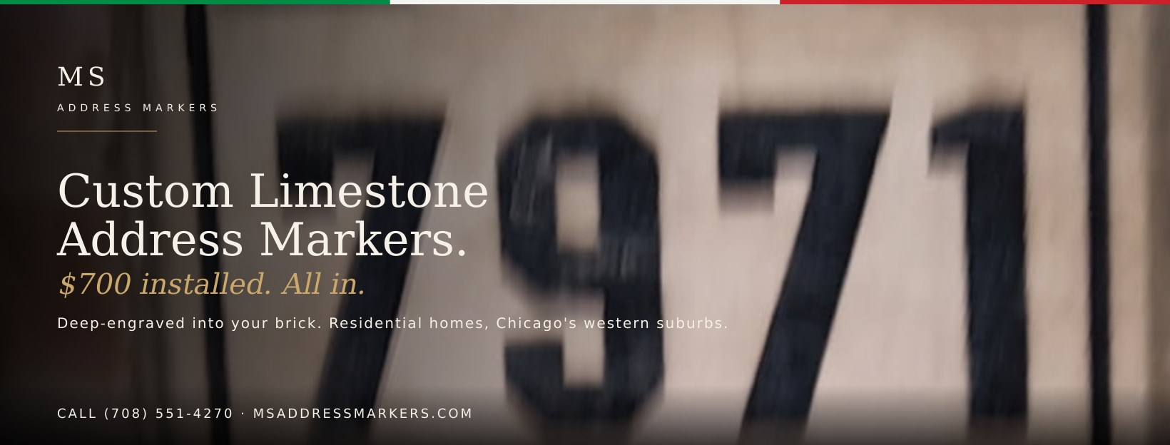 Engraved Limestone Address Markers — $700 Installed | MS Address Markers