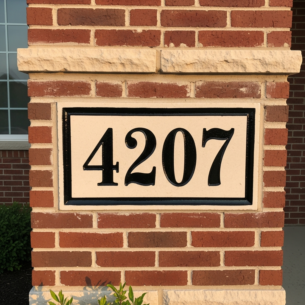 Engraved Limestone Address Markers — $700 Installed | MS Address Markers